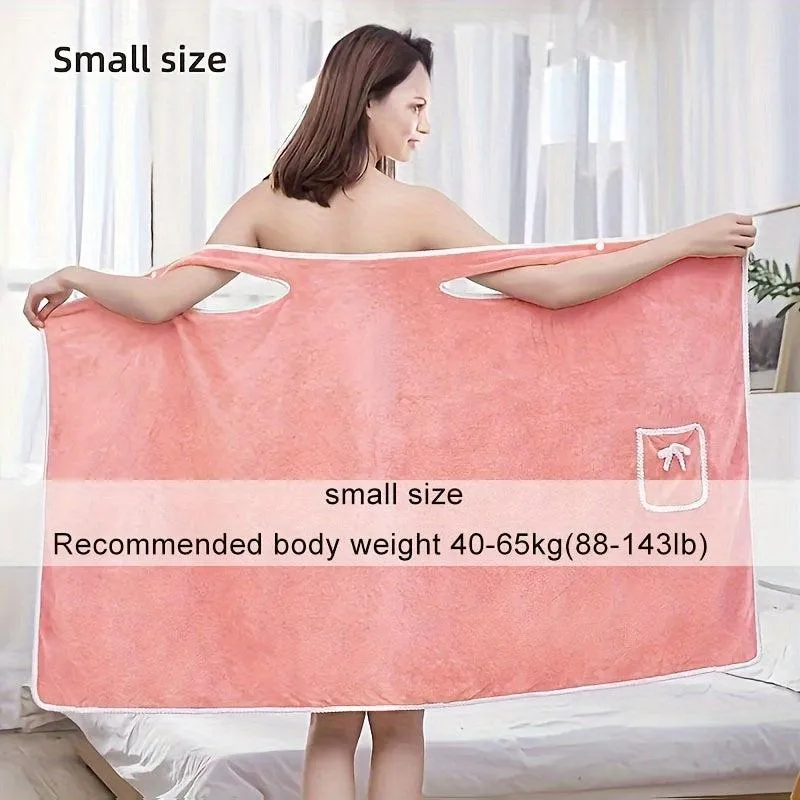 1pc Bath Towel Velvet Quick-Drying, Absorbent Towels