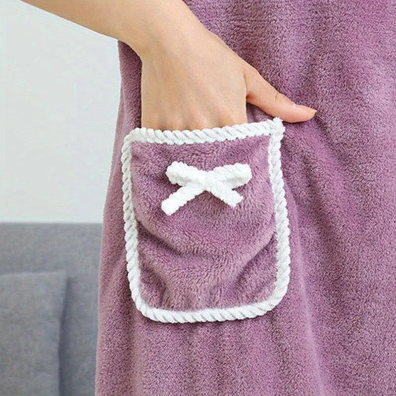 1pc Bath Towel Velvet Quick-Drying, Absorbent Towels