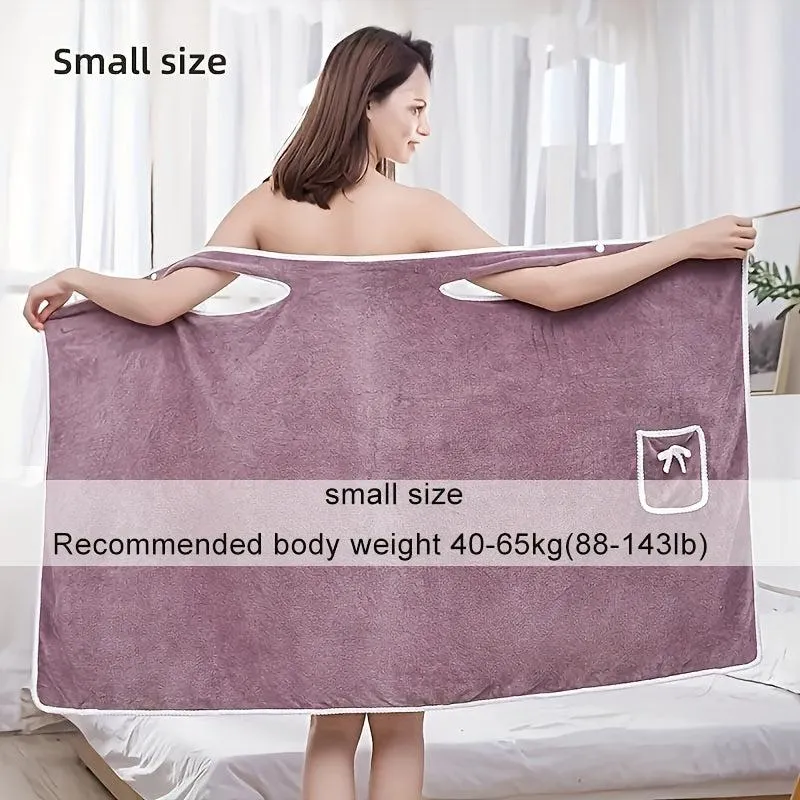 1pc Bath Towel Velvet Quick-Drying, Absorbent Towels