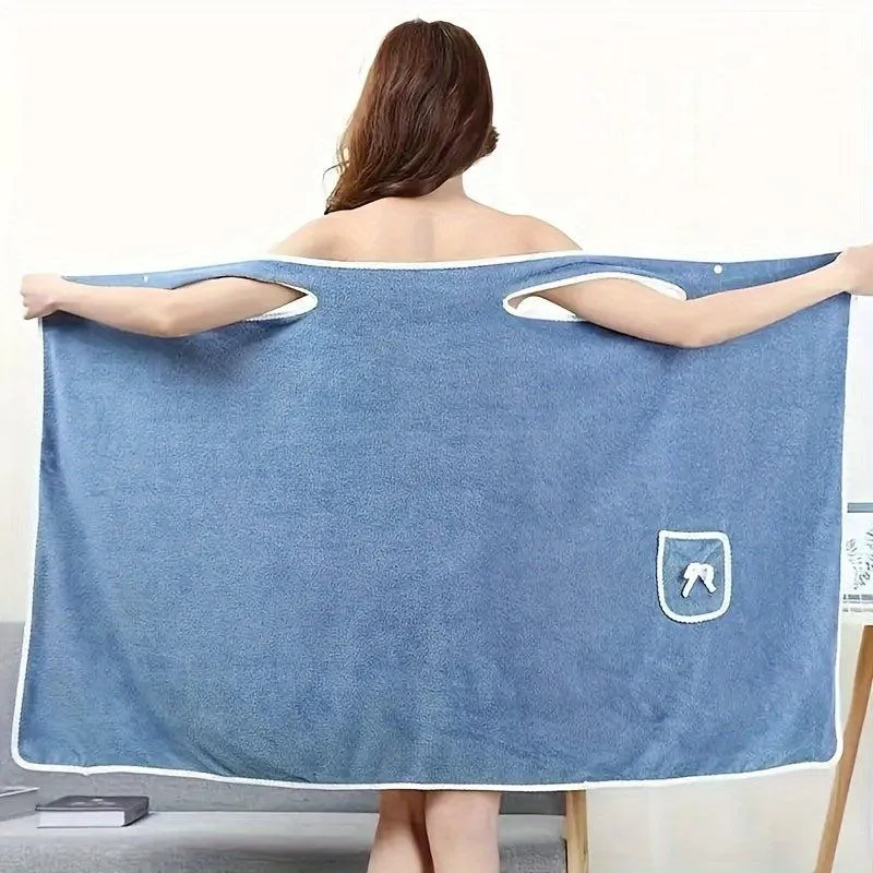 1pc Bath Towel Velvet Quick-Drying, Absorbent Towels