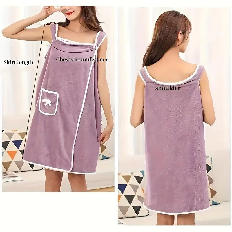 1pc Bath Towel Velvet Quick-Drying, Absorbent Towels