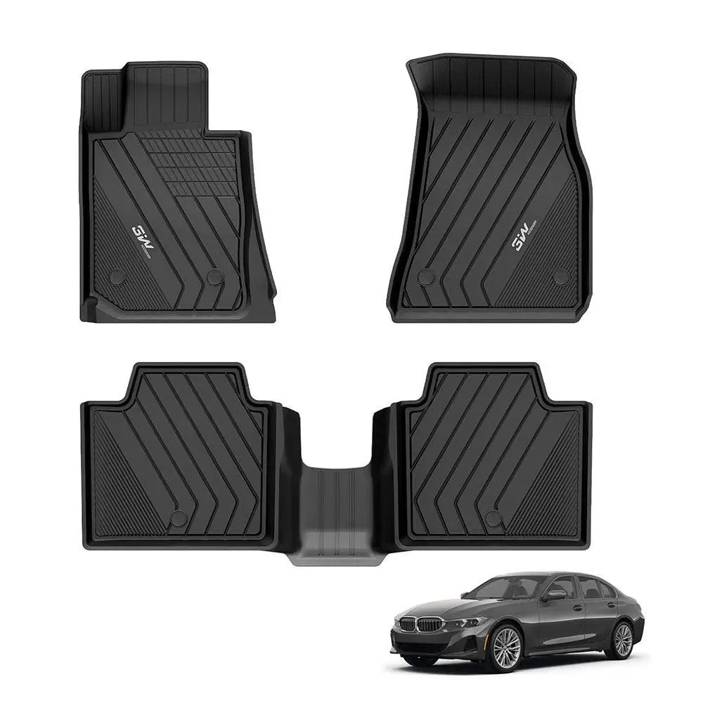 3W BMW 2019-2025 G20 BMW 3 Series 330i 330e Sedan (NOT for GT) Custom Floor Mats TPE Material & All-Weather Protection