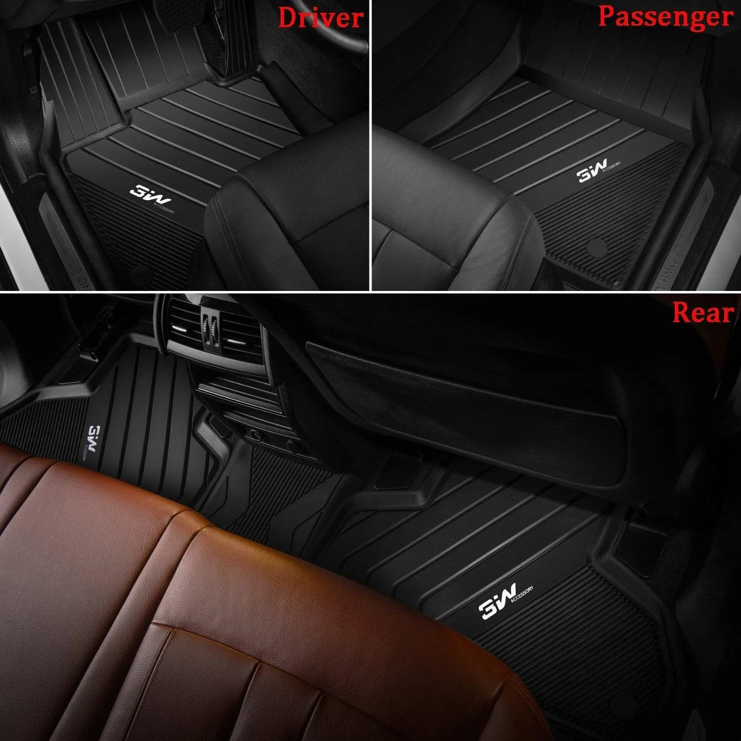 3W BMW 2019-2025 G20 BMW 3 Series 330i 330e Sedan (NOT for GT) Custom Floor Mats TPE Material & All-Weather Protection