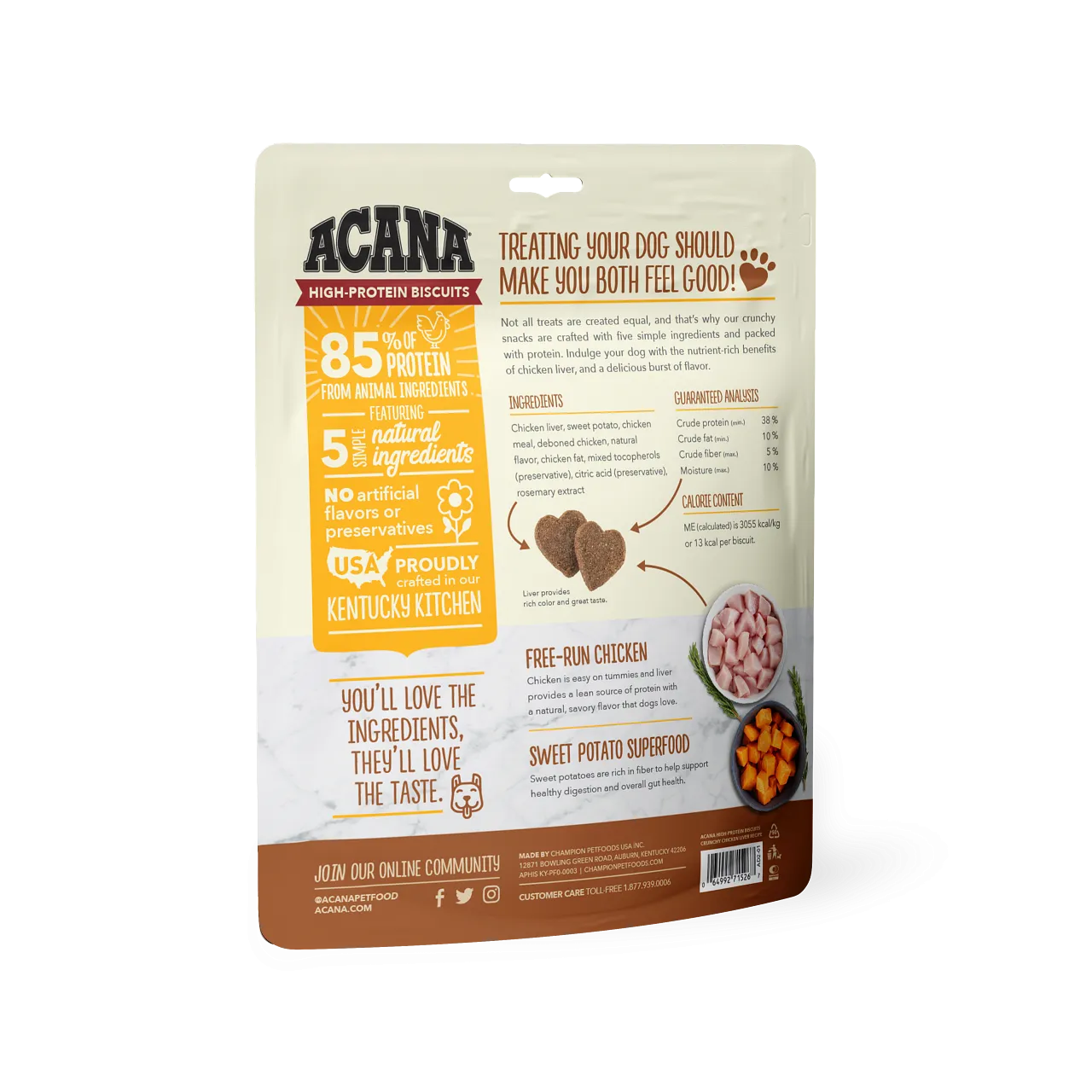 ACANA High Protein Crunchy Chicken Liver Recipe Biscuits for Dogs - 9 oz. bag