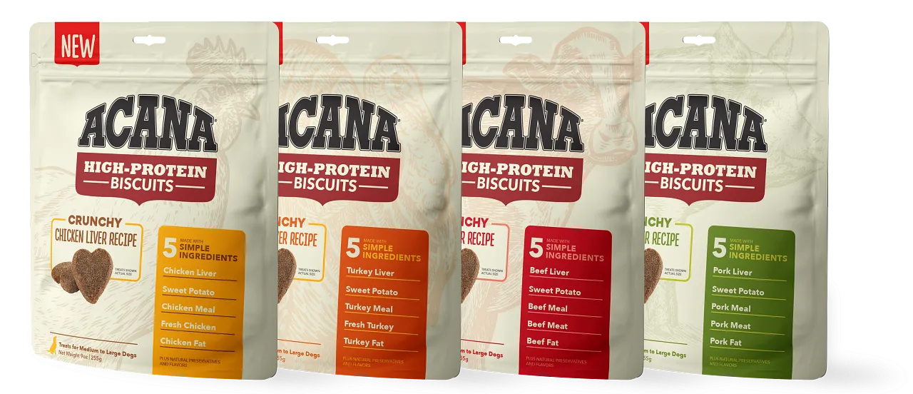 ACANA High Protein Crunchy Chicken Liver Recipe Biscuits for Dogs - 9 oz. bag