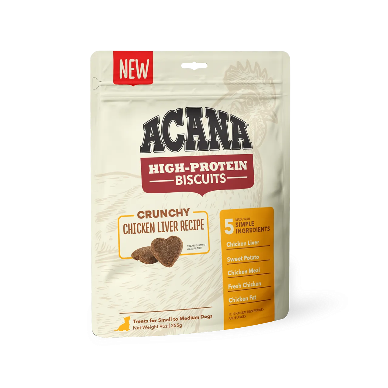 ACANA High Protein Crunchy Chicken Liver Recipe Biscuits for Dogs - 9 oz. bag