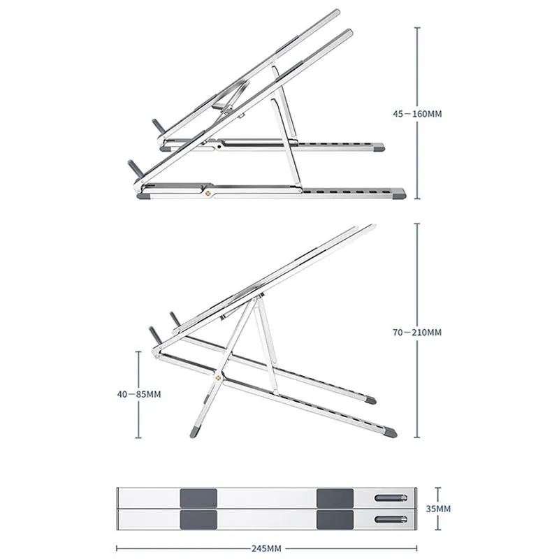 Adjustable Aluminum Laptop Cooling Bracket - Desktop