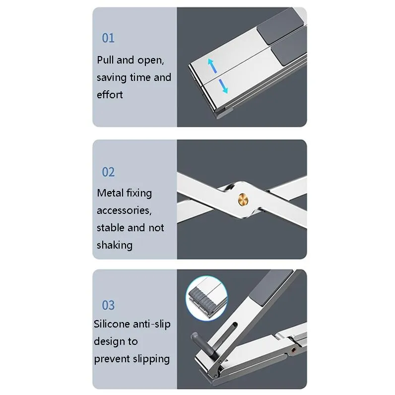 Adjustable Aluminum Laptop Cooling Bracket - Desktop