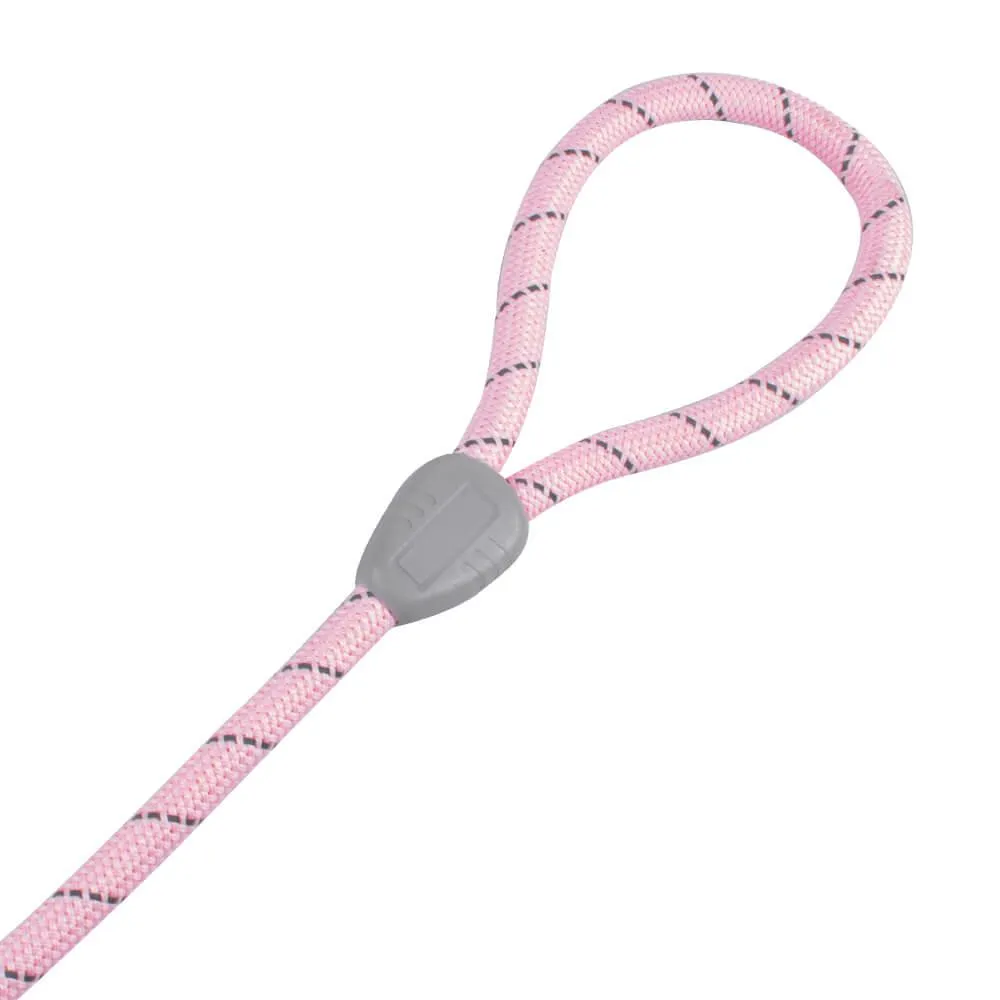 AllPetSolutions Reflective Rope Slip Dog Lead, Pink, 140cm