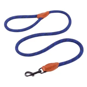 AllPetSolutions Rope Dog Lead, Blue/Black, 120cm