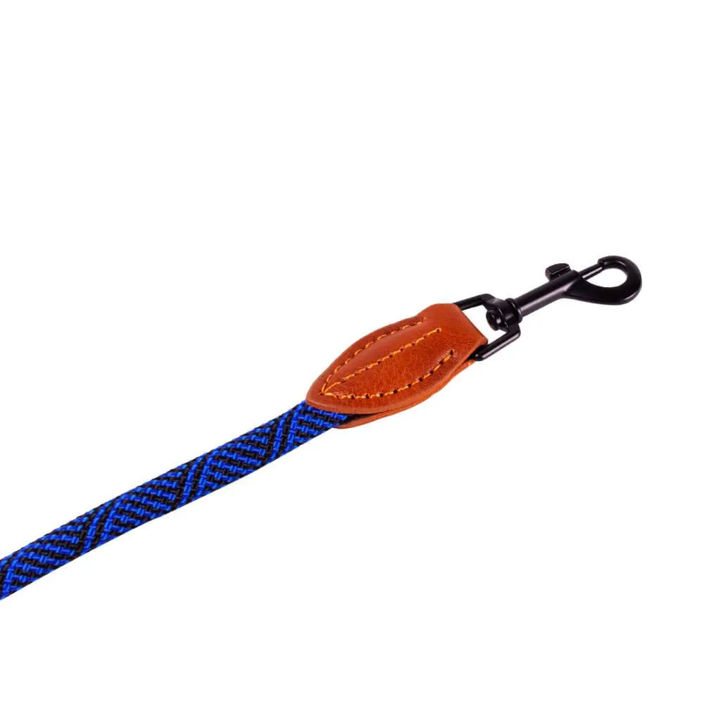 AllPetSolutions Rope Dog Lead, Blue/Black, 120cm