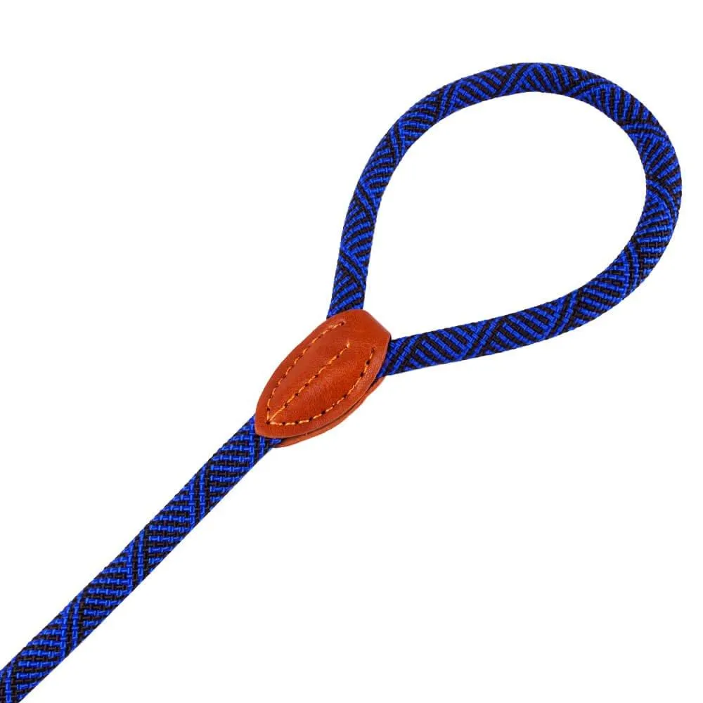 AllPetSolutions Rope Dog Lead, Blue/Black, 120cm