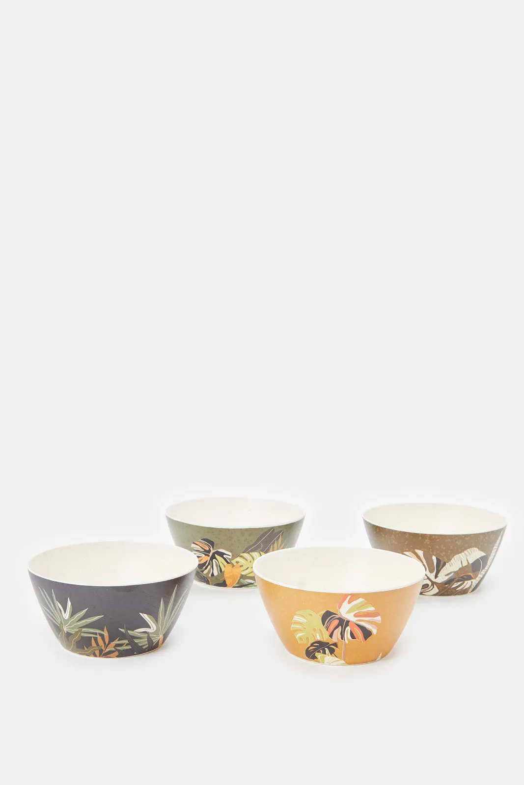 Assorted Printed Bamboo Bowl Set (4 Piece)