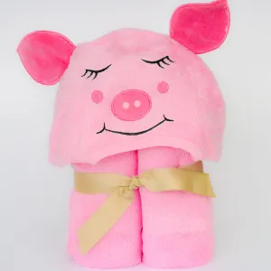 Bamboo rayon Piggy Hooded Turkish Towel: Little Kid