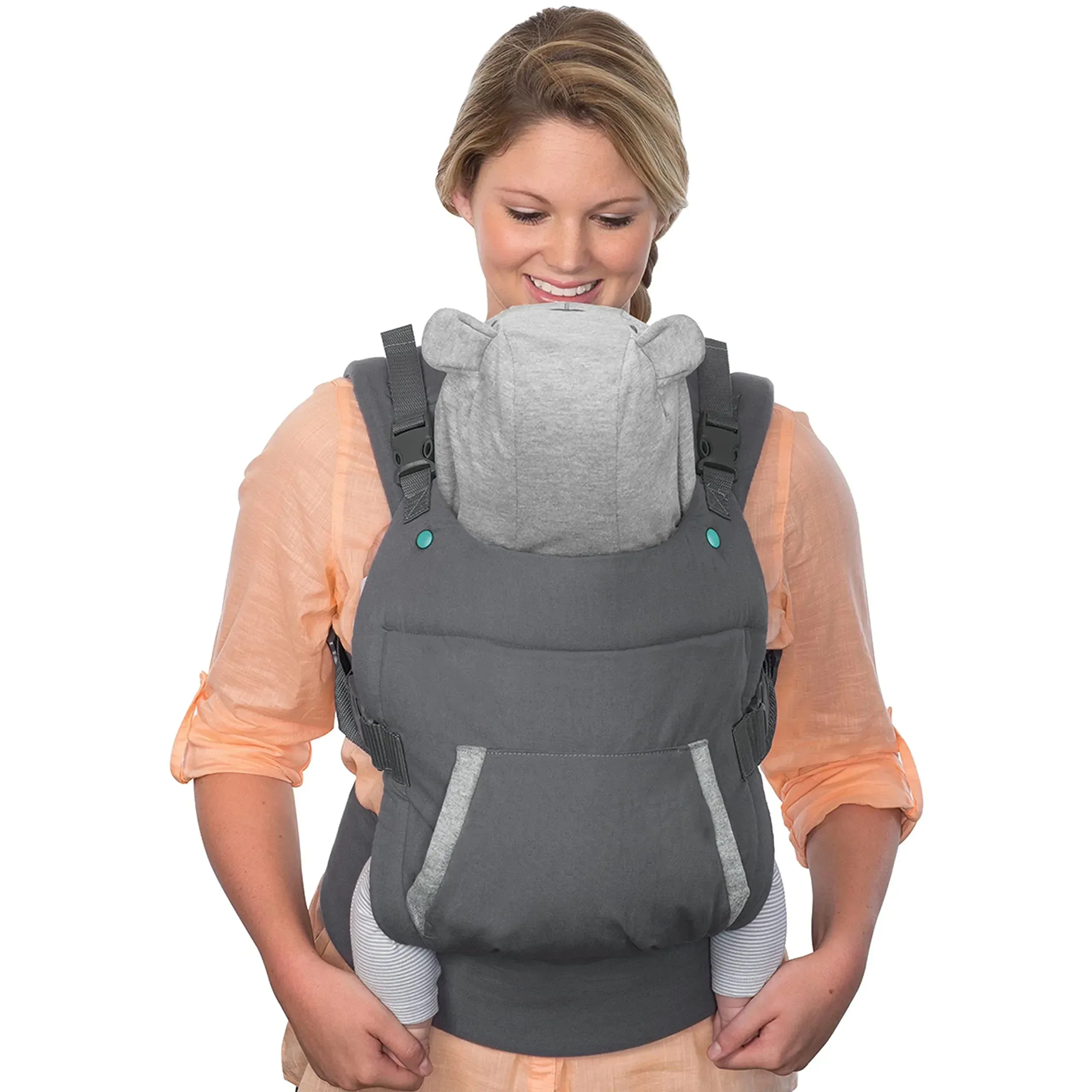 Bear Themed Cotton Baby Carrier with Detachable Hat