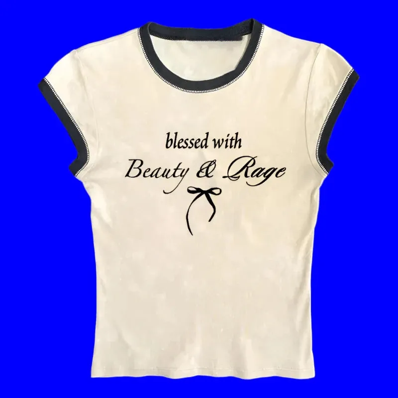 Beauty and Rage Text Graphic Top