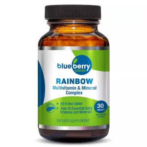Blueberry Naturals Rainbow Multivitamin & Mineral Supplement Tablets For Adults, Pack of 30's