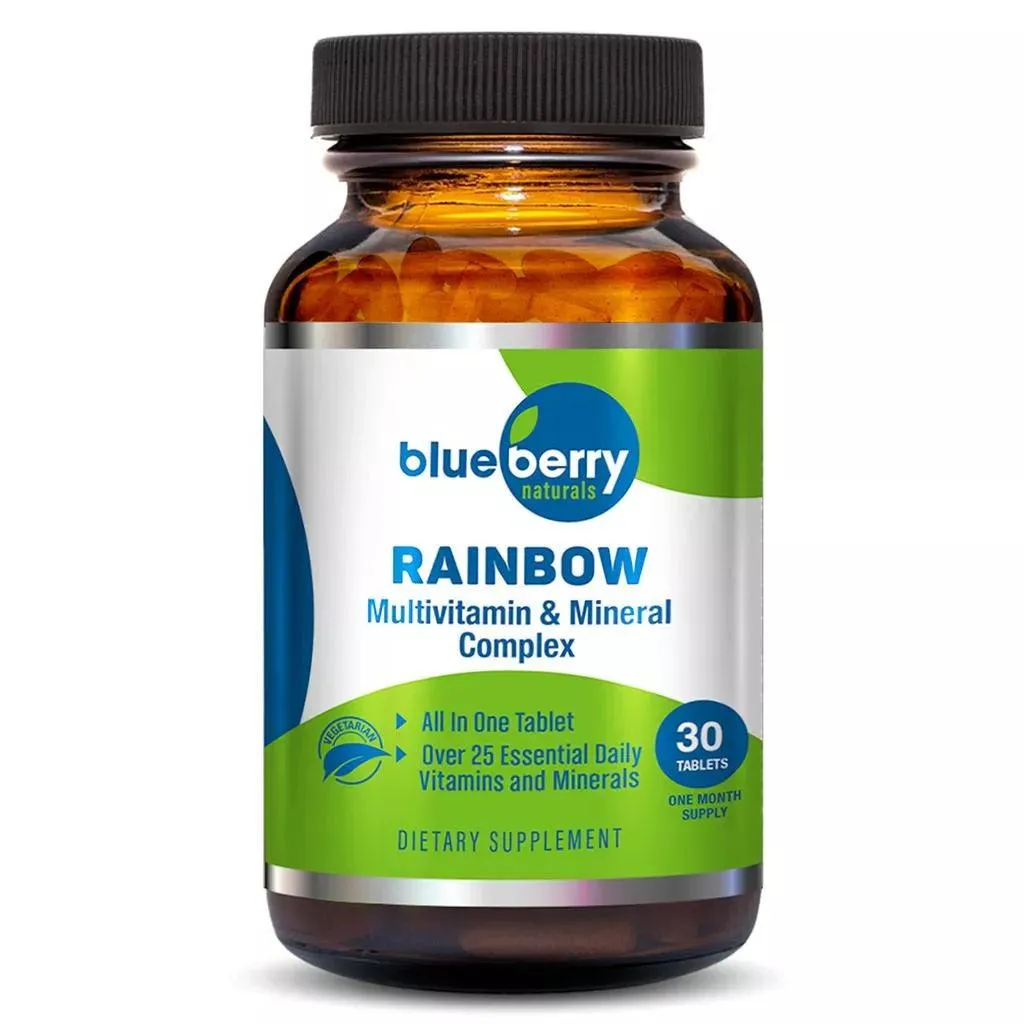 Blueberry Naturals Rainbow Multivitamin & Mineral Supplement Tablets For Adults, Pack of 30's