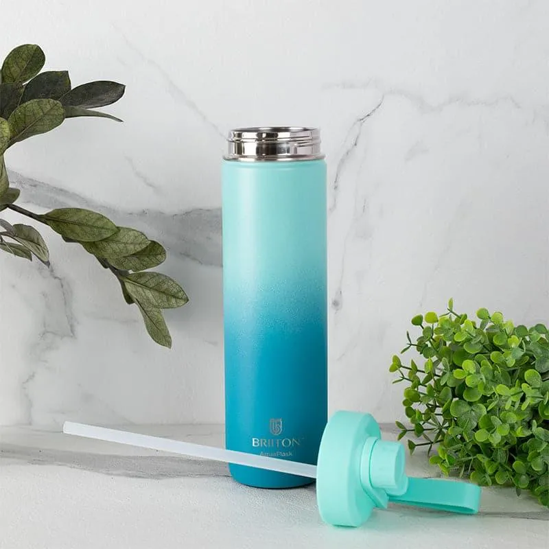 Bristo Quench 750 ML Hot & Cold Thermos Water Bottle (Green & Black) - Set Of Two
