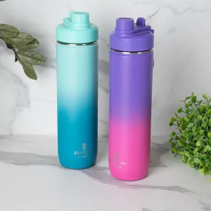 Bristo Quench 750 ML Hot & Cold Thermos Water Bottle (Green & Purple) - Set Of Two