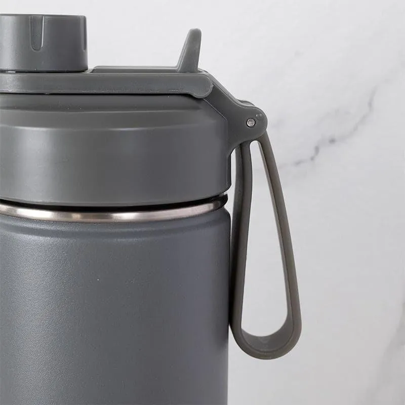 Bristo Quench Hot & Cold Thermos Water Bottle (Black & Grey) - 750 ML