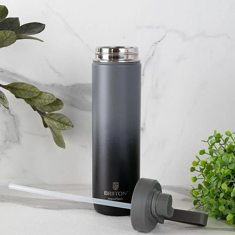 Bristo Quench Hot & Cold Thermos Water Bottle (Black & Grey) - 750 ML