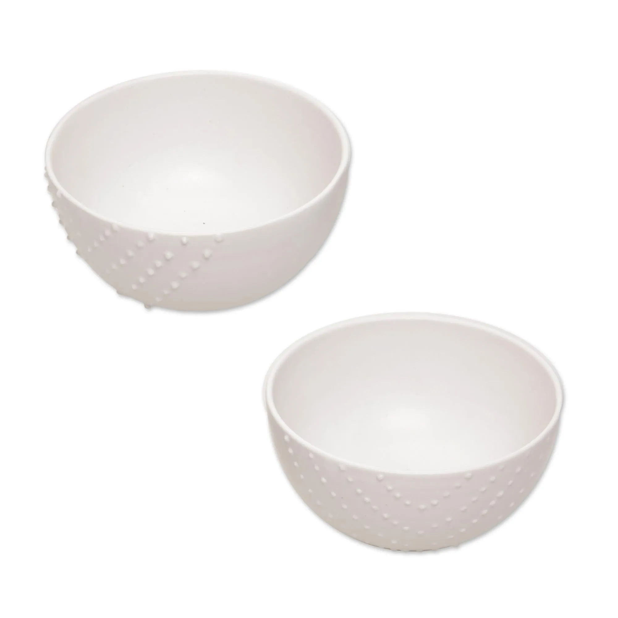Chevron Dot Chevron Dot Motif White Ceramic Soup Bowls (Pair)