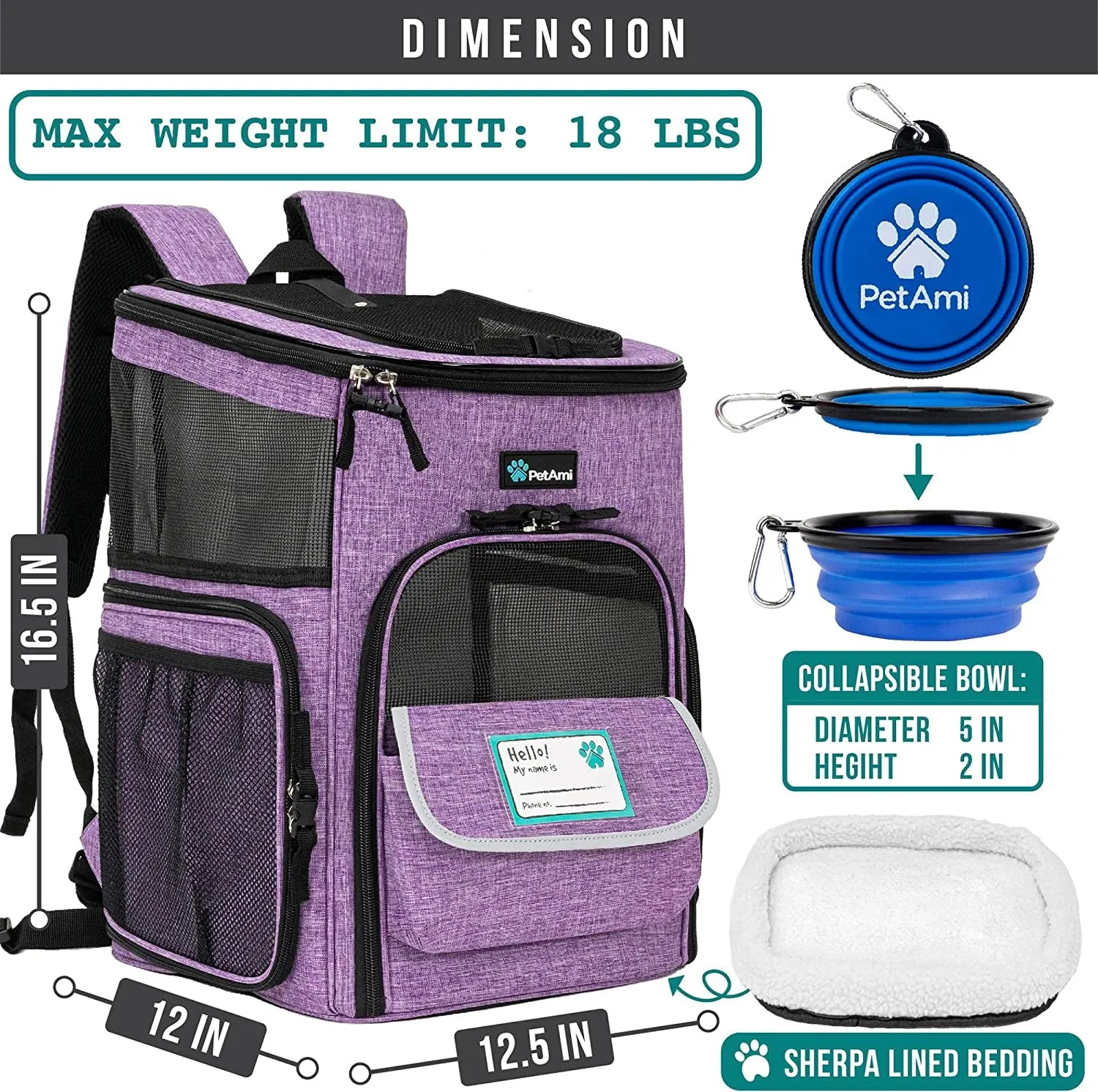 Dog Backpack Carrier, Airline Approved Cat Backpacks for Carrying Small Large Cats, Pet Carrier Back Pack, Ventilated Soft Sided for Travel