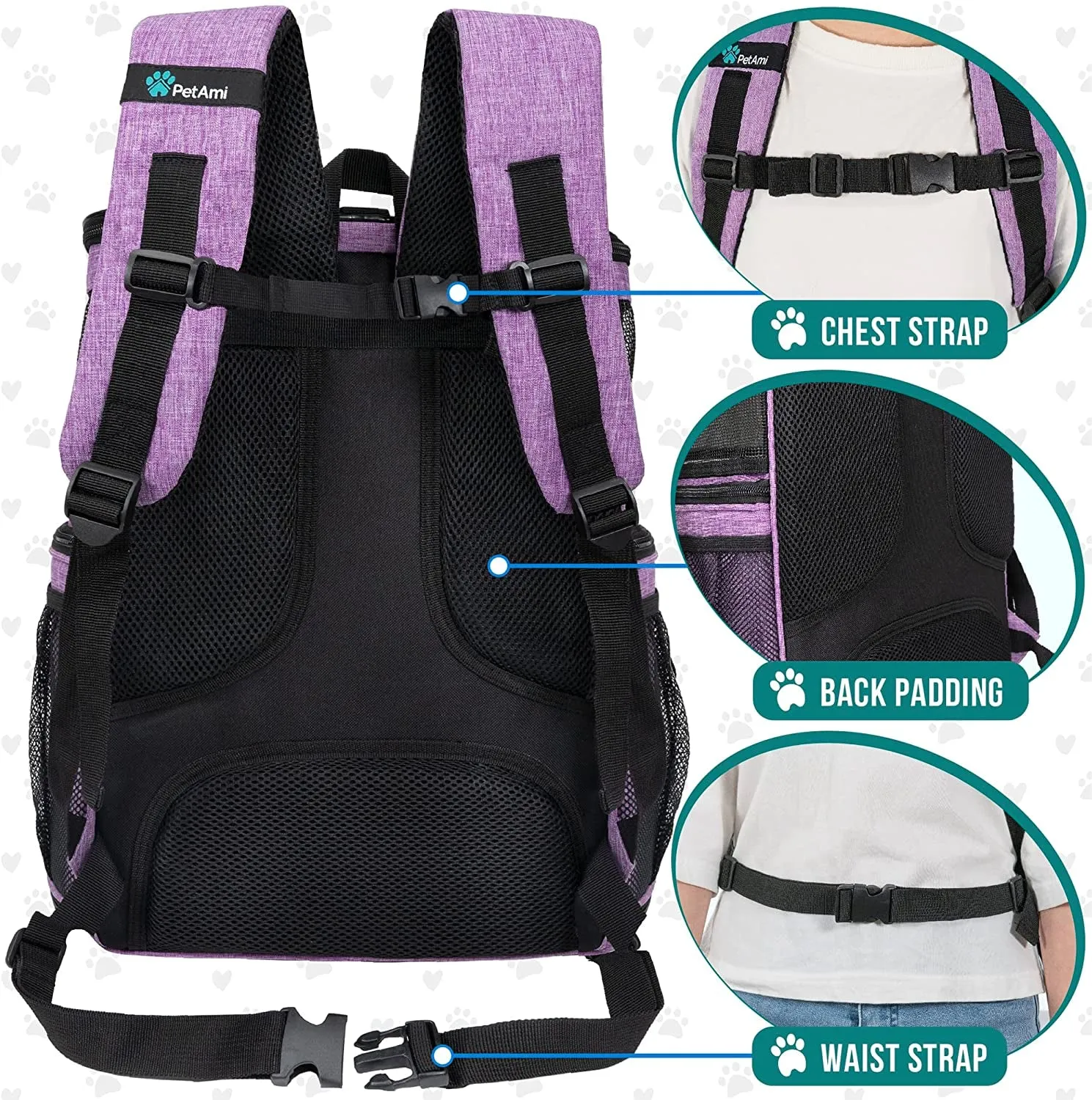 Dog Backpack Carrier, Airline Approved Cat Backpacks for Carrying Small Large Cats, Pet Carrier Back Pack, Ventilated Soft Sided for Travel