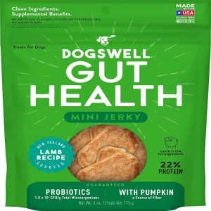 Dogswell Gut Health Mini Jerky Lamb Treats for Dogs 4 oz