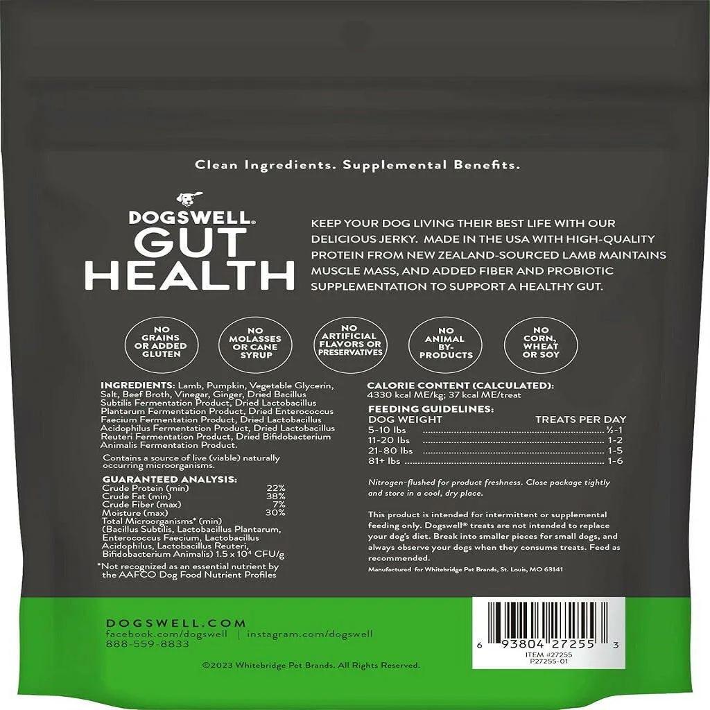 Dogswell Gut Health Mini Jerky Lamb Treats for Dogs 4 oz