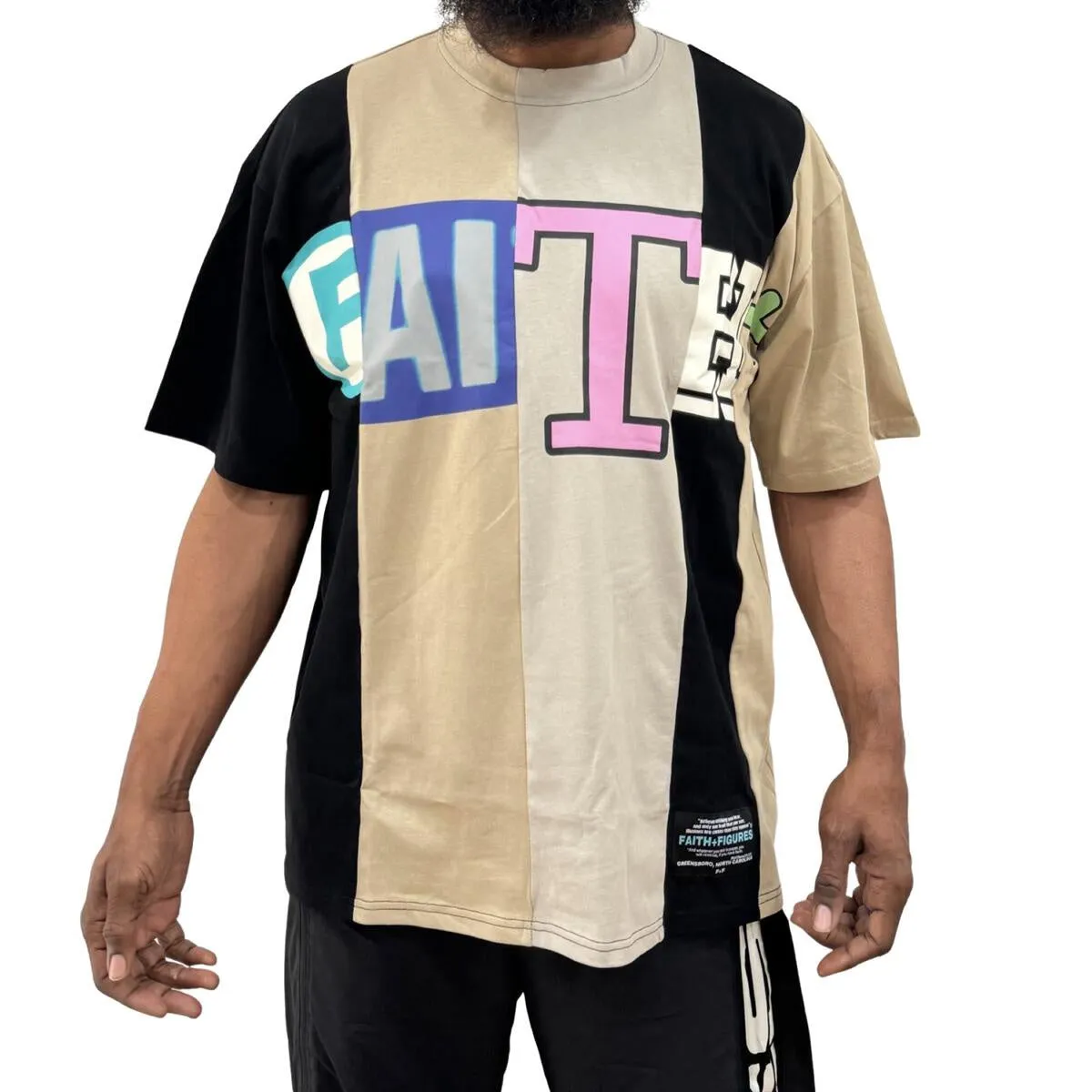 Faith Figures It's Just Us Short Sleeve Tee - Black Multi