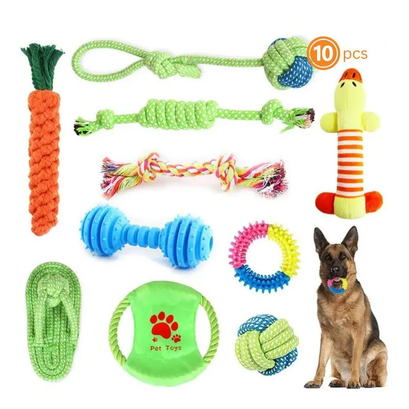 Fast Shipping 10-Piece Bite-Resistant Molar Dog Toys
