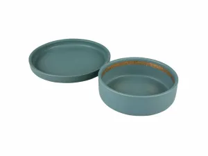 Feeding plate Stone hush 250ml - 16,3x16,3x2,5cm blue