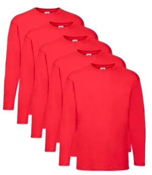 Fruit of the loom long sleeve tee Valueweight Pack of 5 | Multiple Colors | (Size S to 3XL)