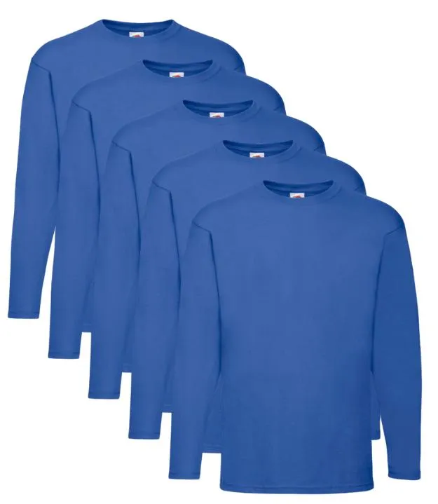 Fruit of the loom long sleeve tee Valueweight Pack of 5 | Multiple Colors | (Size S to 3XL)