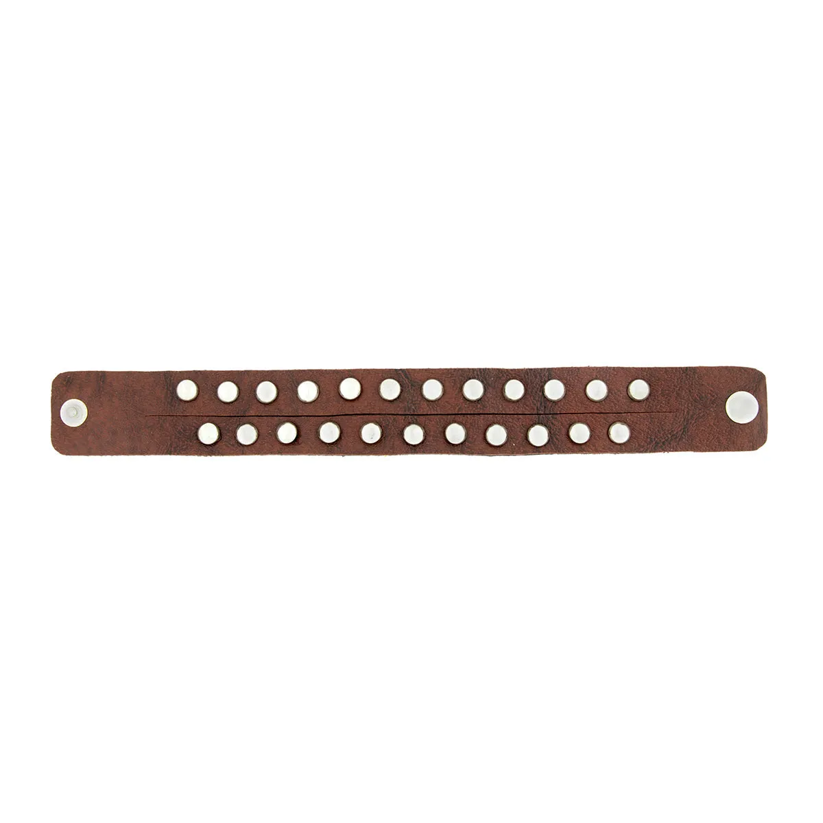 Funky Biker Brown Faux Leather Wrist Band Strap Bracelet For Men