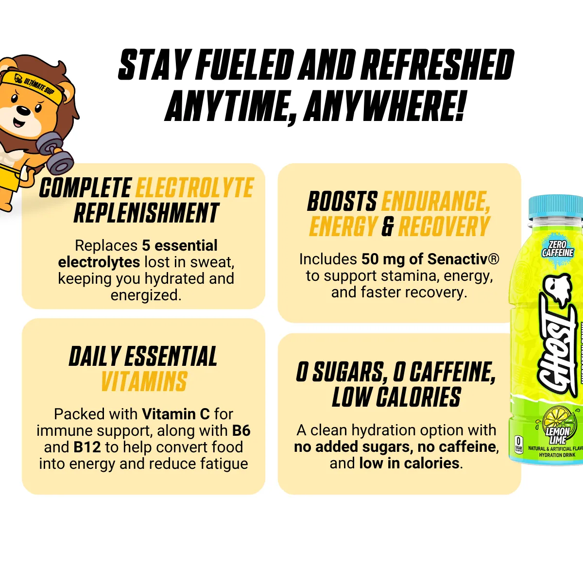 GHOST, Hydration Drink, 3-12 Bottles