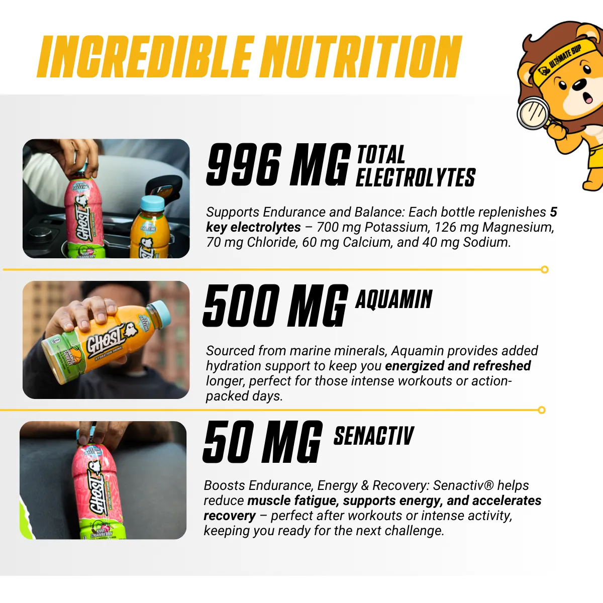 GHOST, Hydration Drink, 3-12 Bottles