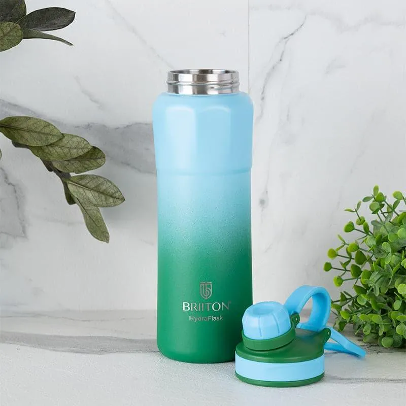 Gleam Craft Hot & Cold Thermos  Water Bottle (Green & Light Blue) - 800 ML