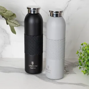 Gradient 620 ML Hot & Cold Thermos Water Bottle (Black & Grey) - Set Of Two