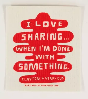 I Love Sharing Swedish Dishcloth