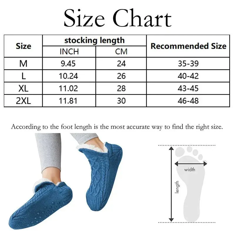 Indoor  Floor Socks Men's    Non-slip Knitted Plus Fleece Warm.