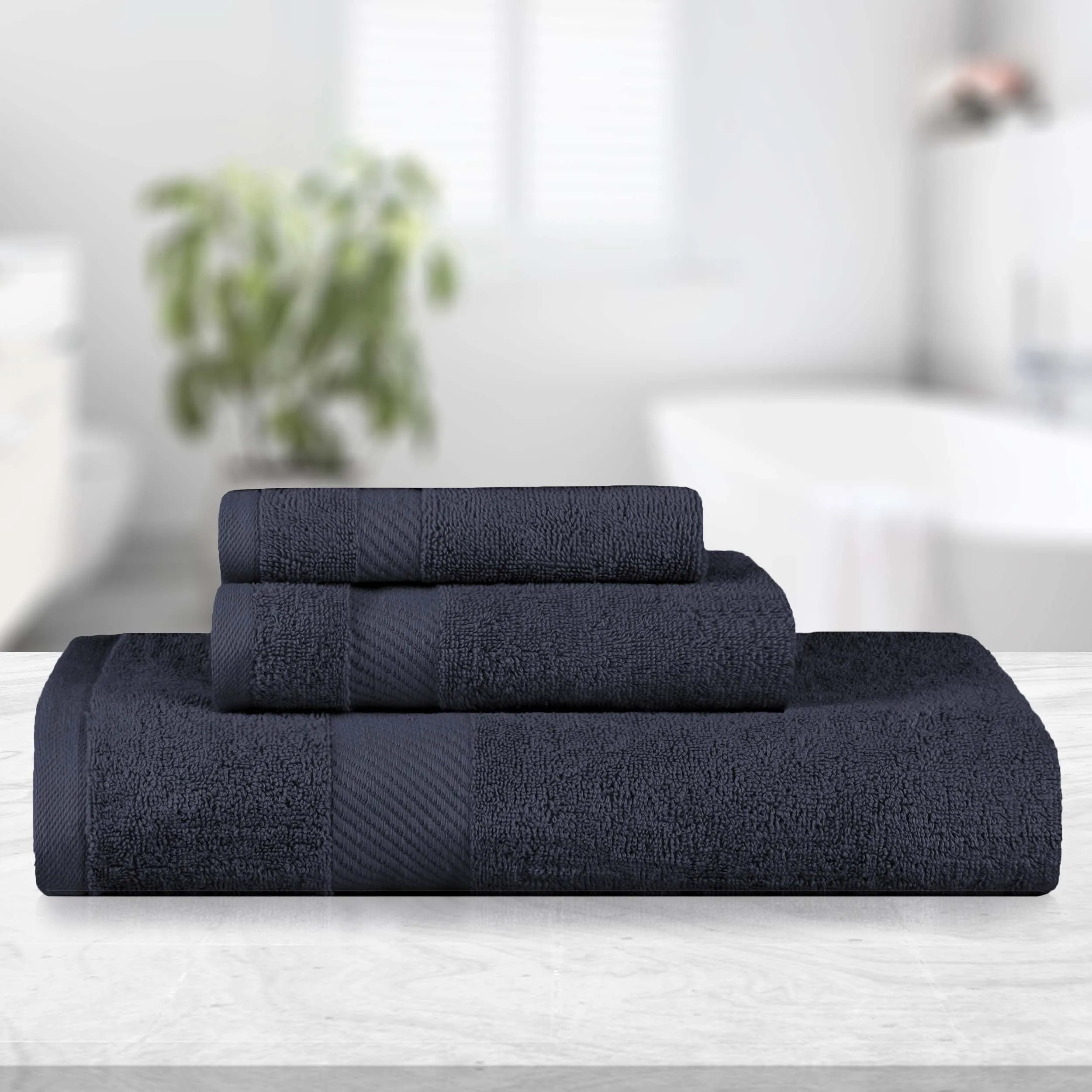 Kendell Egyptian Cotton Quick Drying 3 Piece Towel Set