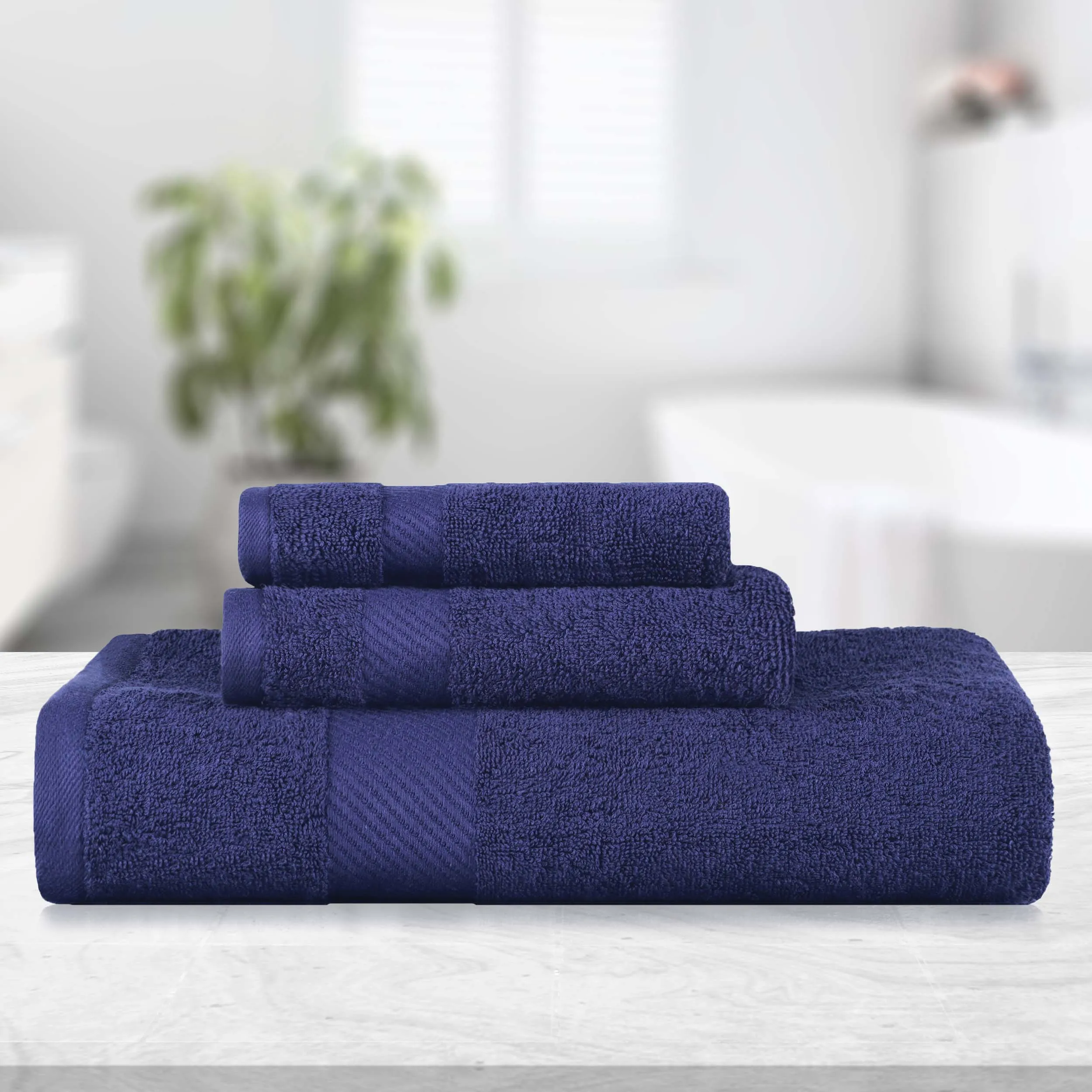 Kendell Egyptian Cotton Quick Drying 3 Piece Towel Set