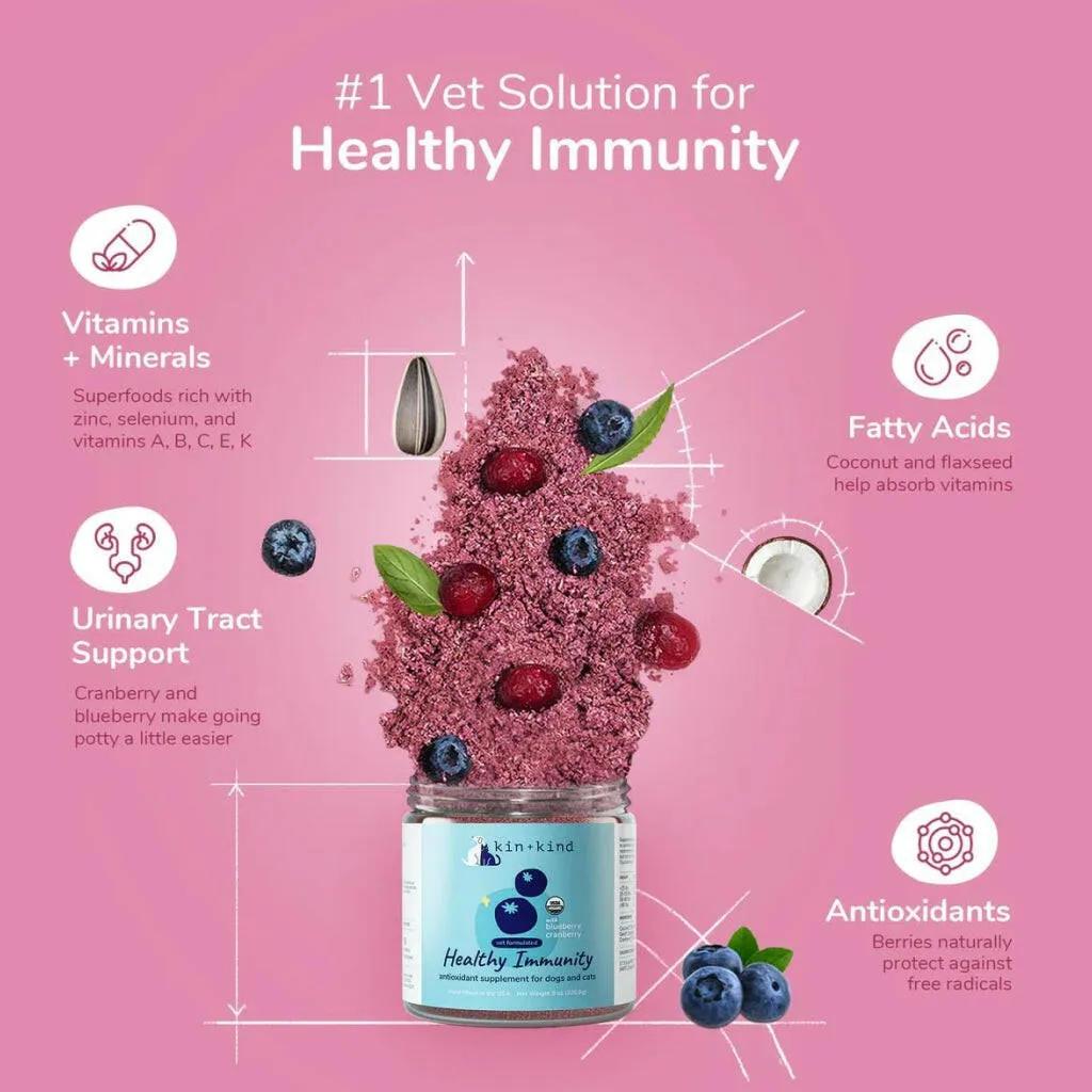 kin kind Organic Healthy Immunity Antioxidant Supplement for Dogs & Cats