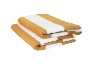 Lushomes Microfibre Towel, Quick Dry Bath Towel for Men Women Kids, Large Size Towel Set of 2, Cabana Stripes, 24 x 52 Inch, home decor Items, 225 GSM (62x132 Cms, Set of 2, Beige Combo)