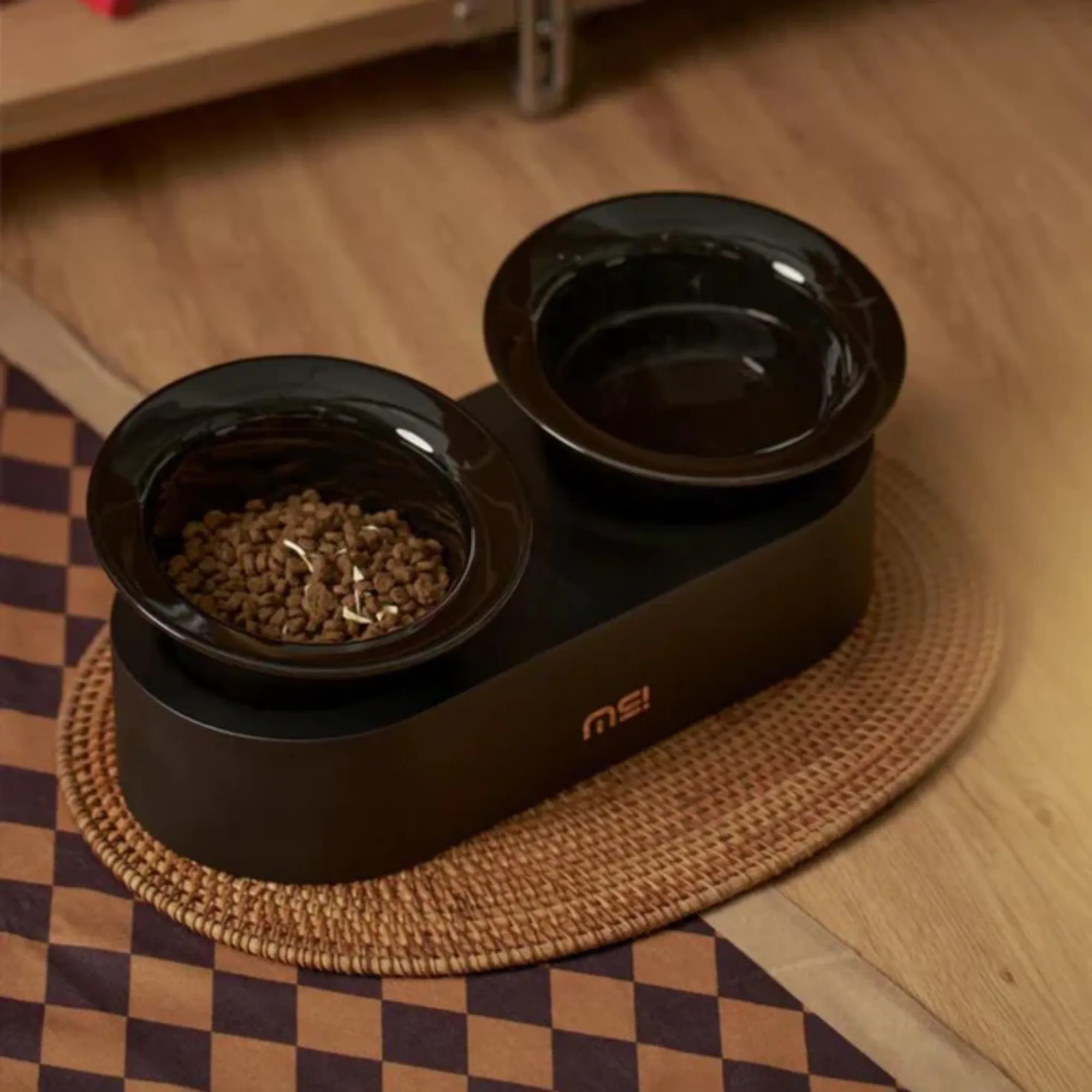 Makesure Jingle 2 in 1 Ceramic Pet Bowl Black