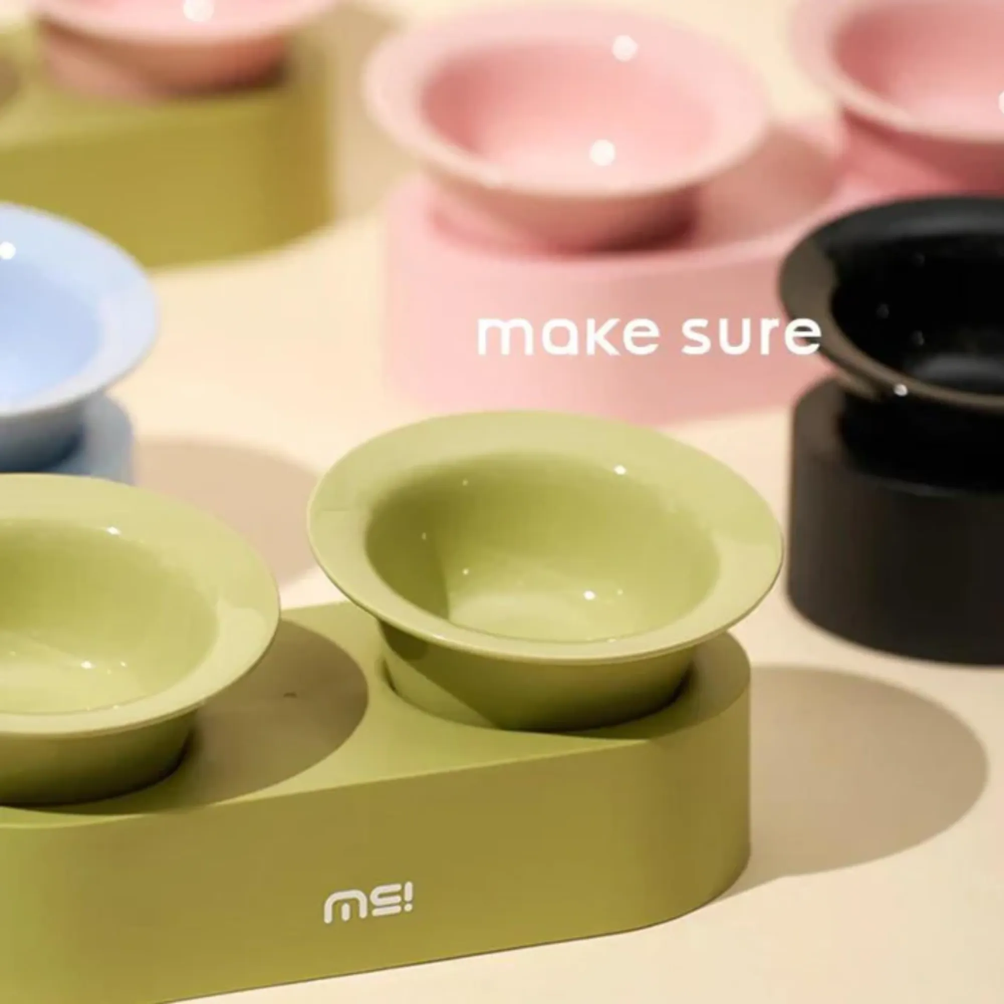 Makesure Jingle 2 in 1 Ceramic Pet Bowl Black