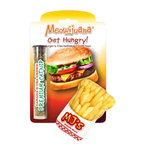 Meowijuana Get Hungry Refillable Burger and Fries 2 Pack Cat Toys
